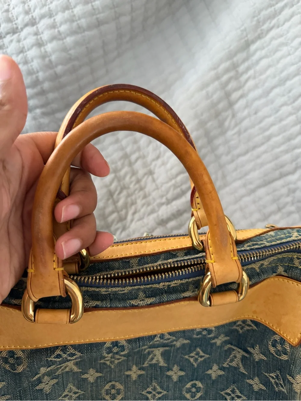 Louis Vuitton Blue Denim Monogram speedy